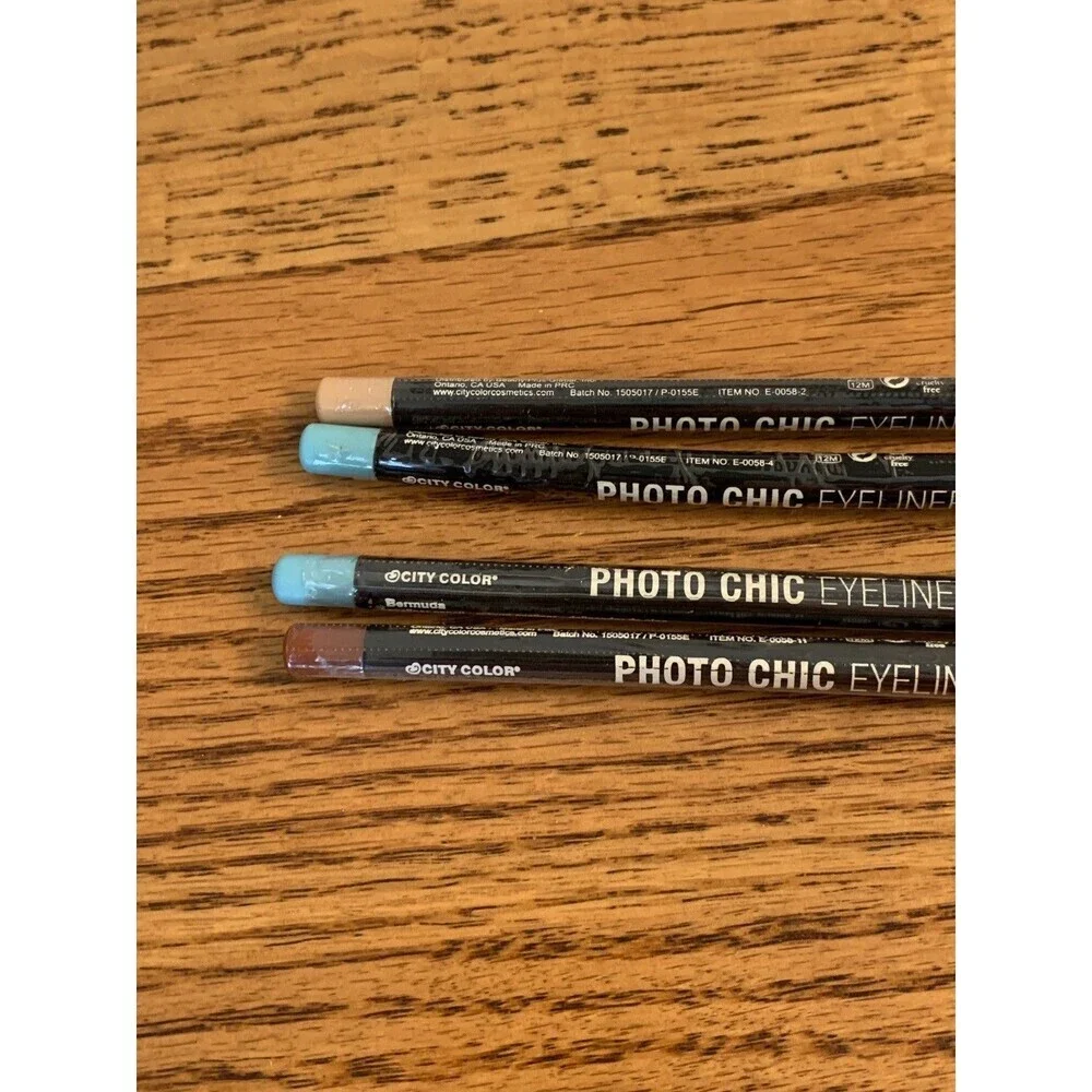 (4) City Color Photo Chic Eyeliner Pencil Eye Liner Bermuda Bonfire Naked NEW SE